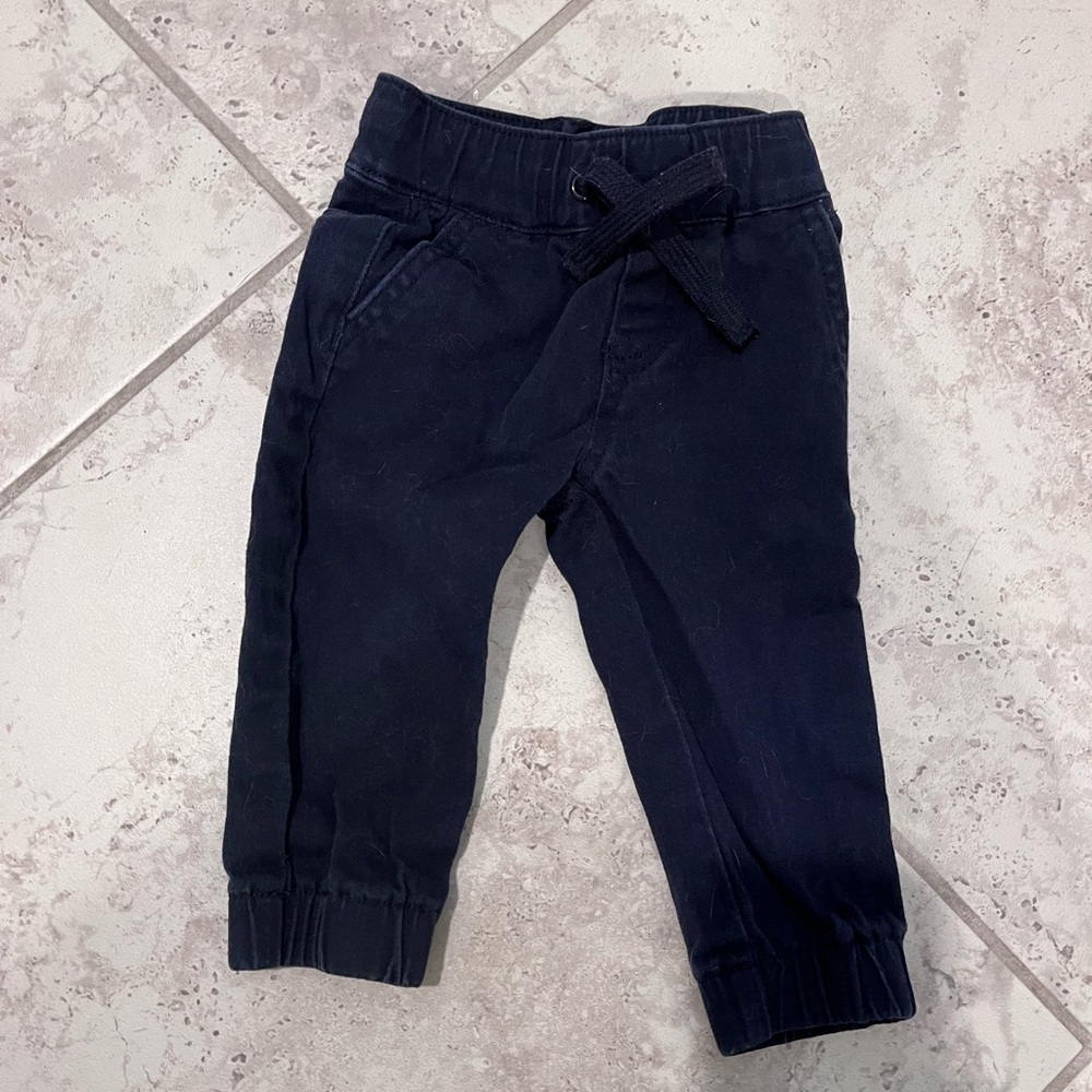Little Bipsy Navy cotton twill Joggers 3-6 months